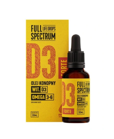 Witamina D3 w oleju konopnym Full Spectrum - krople  30 ml