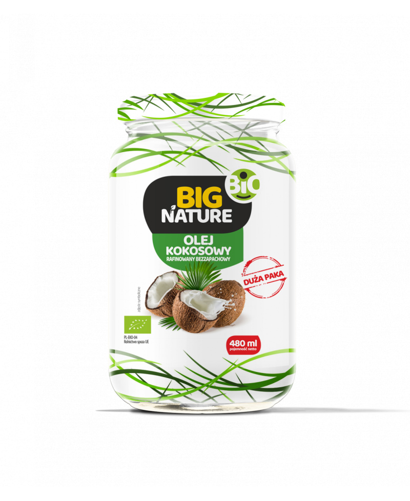 Olej kokosowy rafinowany bio 480ml - Big Nature
